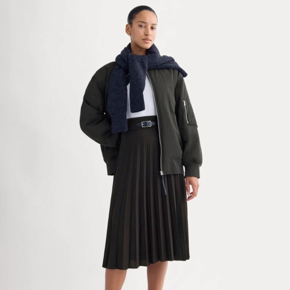 Everlane Black Pleated Midi Skirt - Picture 5 of 5